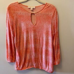 Michael Kors knit top in white and Orange